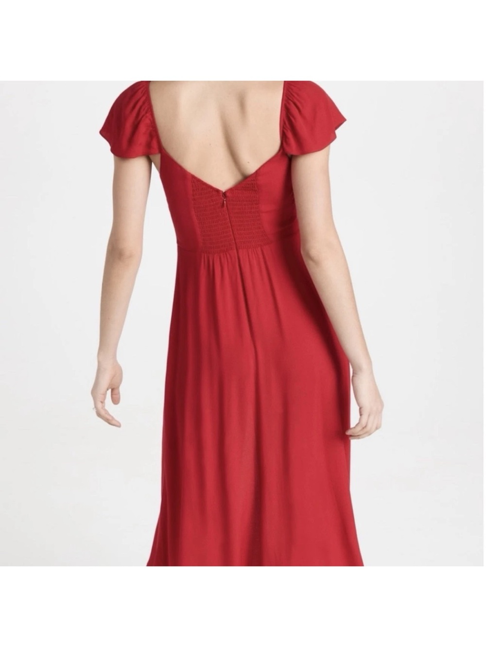 Reformation Baxley Red Midi Dress Size 12 NWT - Picture 2 of 11